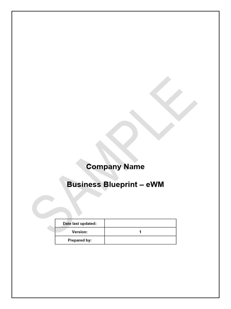 Business Blueprint for eWM Processes | PDF | Warehouse | Enterprise ...
