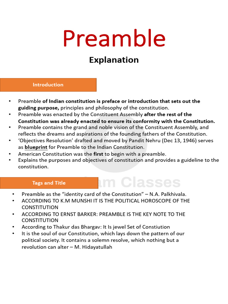 Significance of the Indian Preamble | PDF | Justice | Crime & Violence