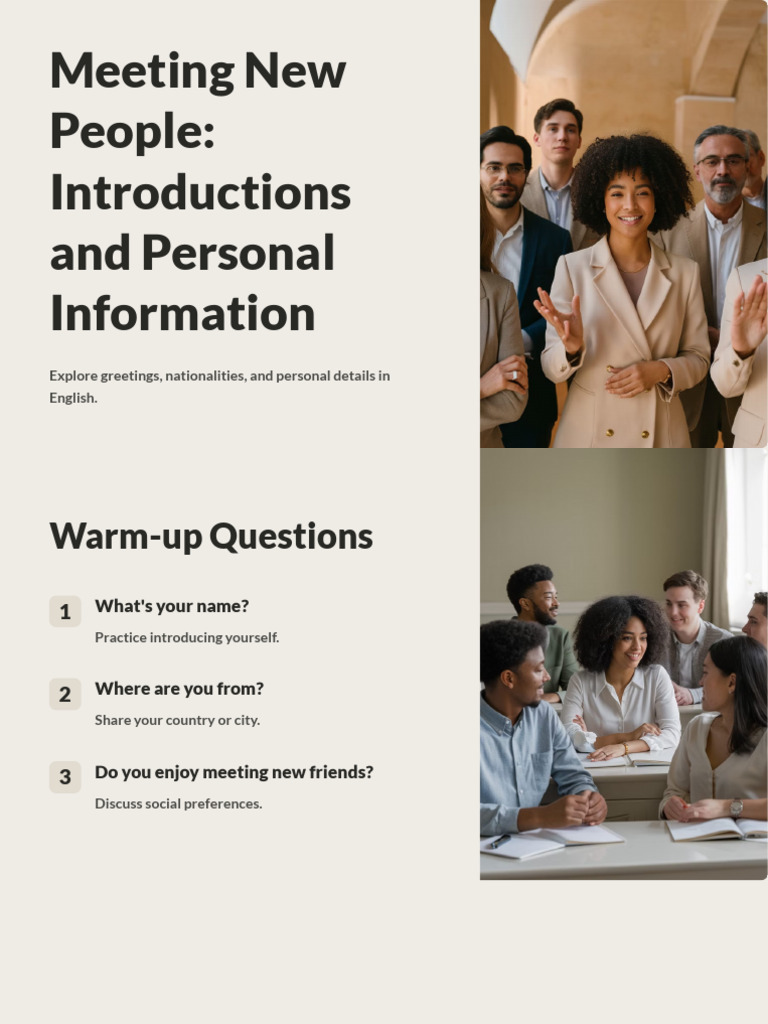 Meeting New People: Introductions Guide | PDF