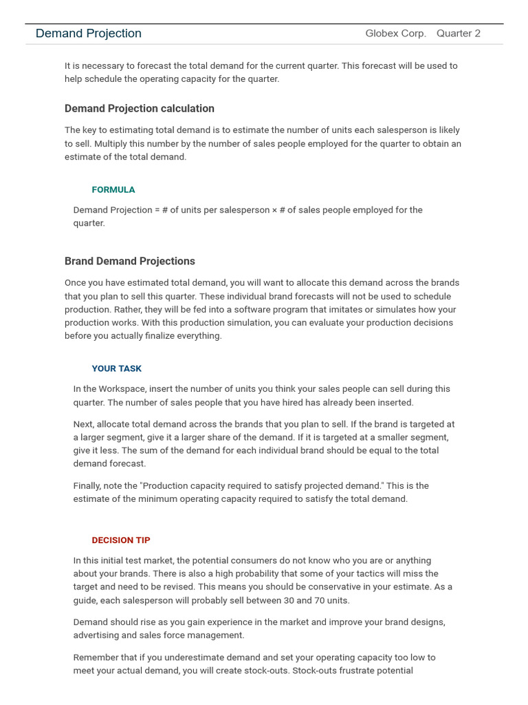 Demand Projection PDF | PDF | Sales
