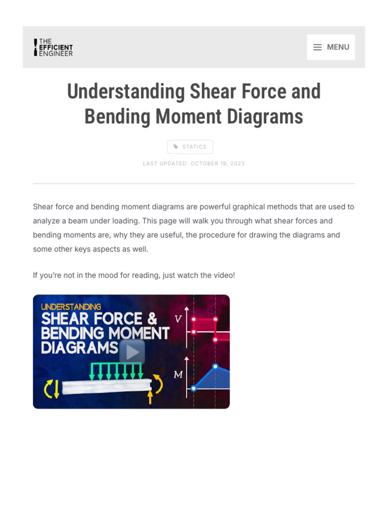 Understanding Shear Force and Bending Moment Diagrams - The Efficient ...