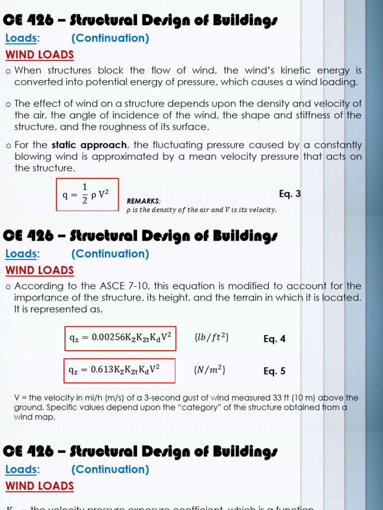 Wind Load Calculations for Structures | PDF | Wound | Pressure