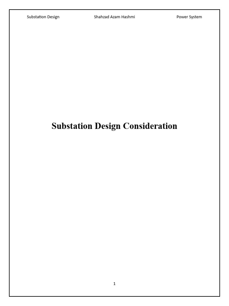 Substation Design Considerations Guide | PDF | Electrical Substation ...