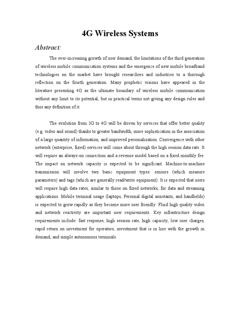4G Wireless Systems | PDF
