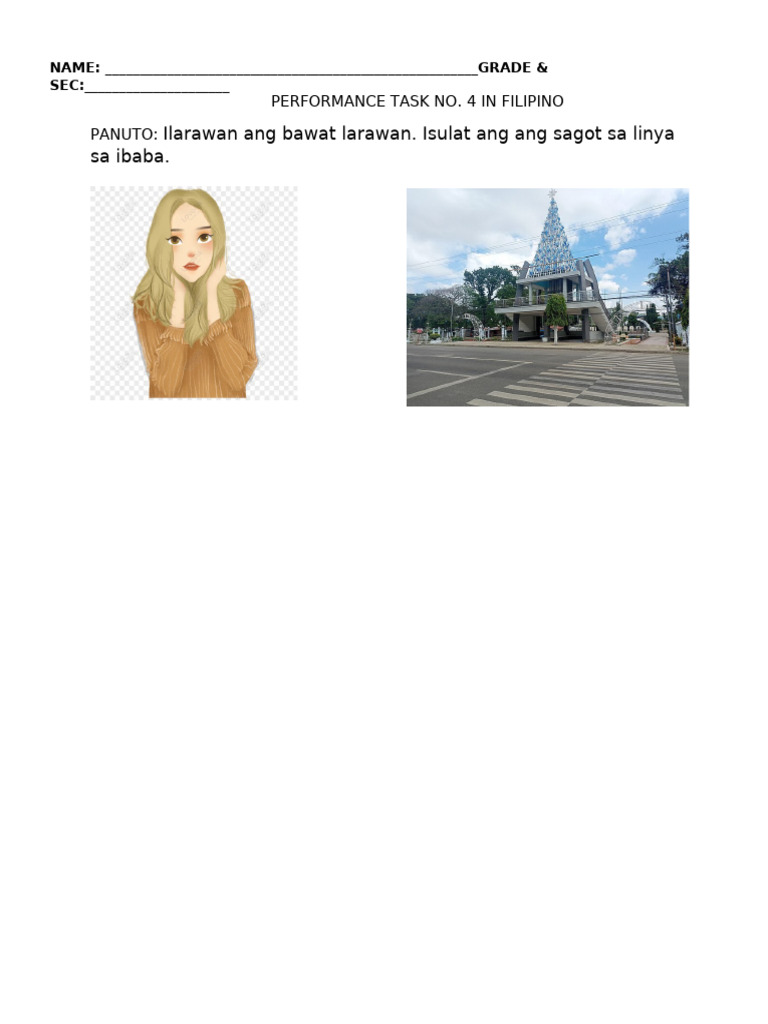 PERFORMANCE TASK NO.4 Filipino | PDF
