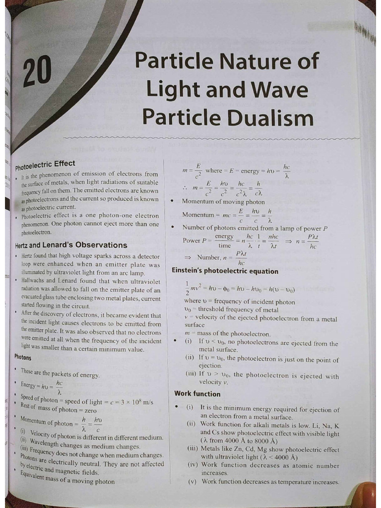 20. (Q+S)Particle nature of light and waves | PDF