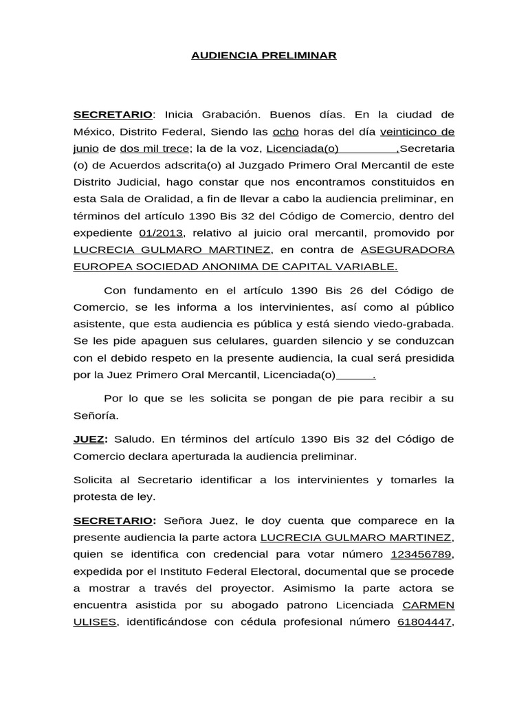 Audiencia Preliminar, Taller Estados | PDF | Justicia | Crimen y violencia