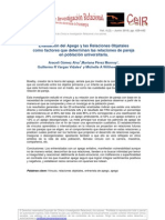 Evaluacion Del Apego y Relaciones Objetales Como Factores Que Deter Min An Las Relaciones de Pareja