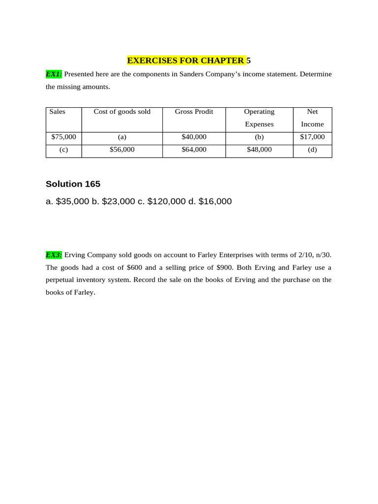 BT Chapter 5 | PDF | Cost Of Goods Sold | Revenue