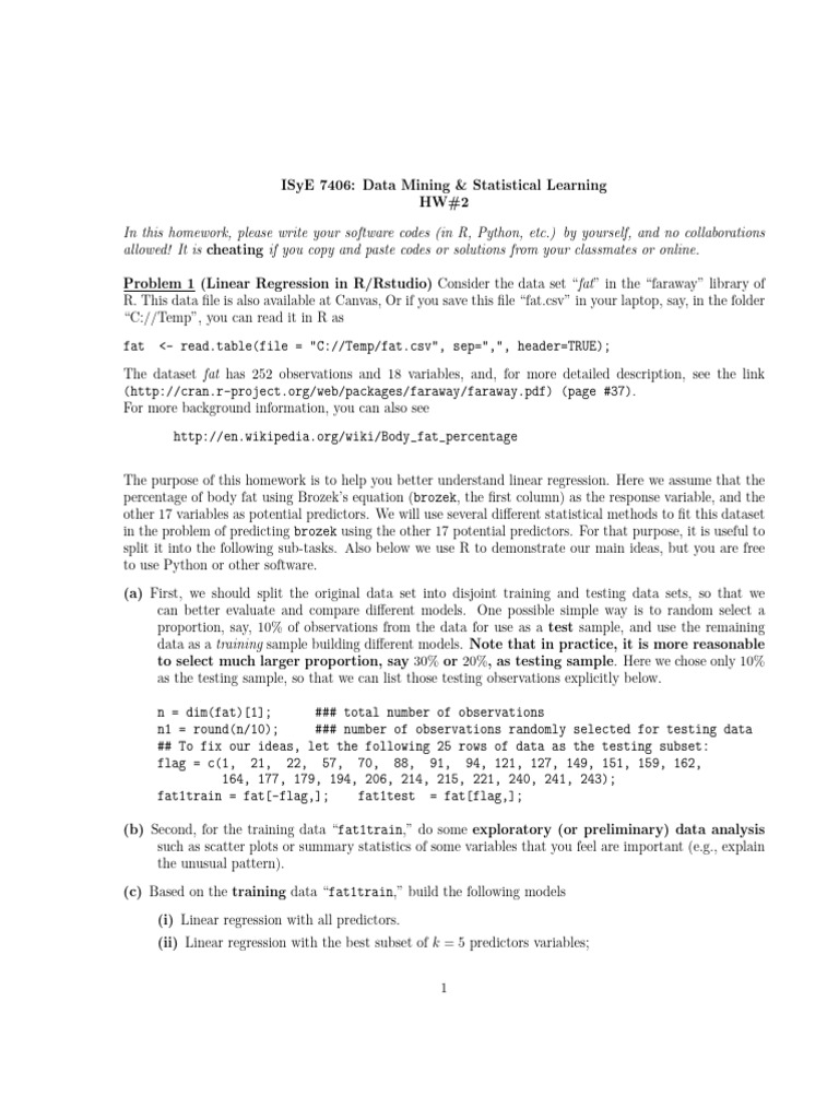 Linear Regression Analysis with R | PDF | Data Analysis | Applied ...