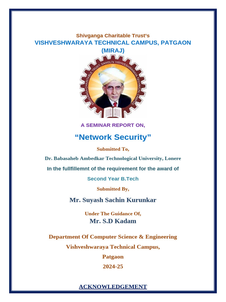 Network Security Seminar Report | PDF