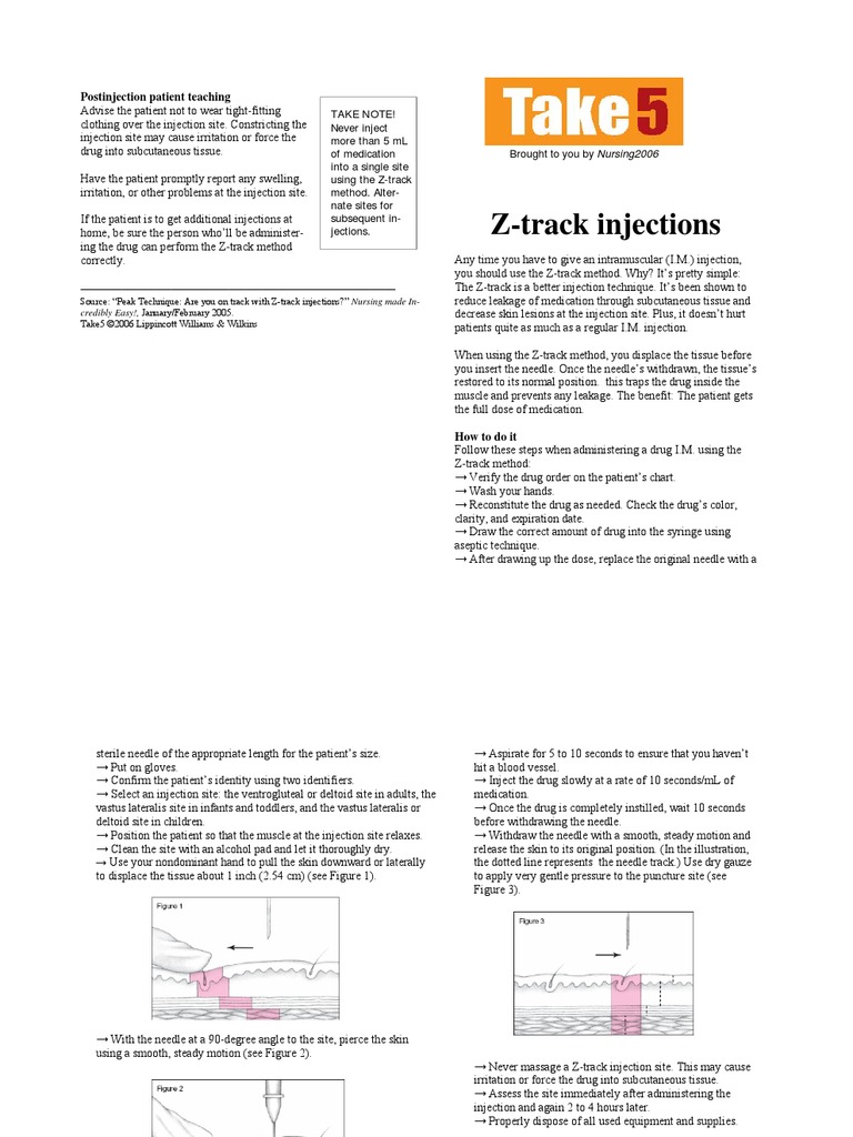 Z Track Injections PDF Injection (Medicine) Medical Treatments