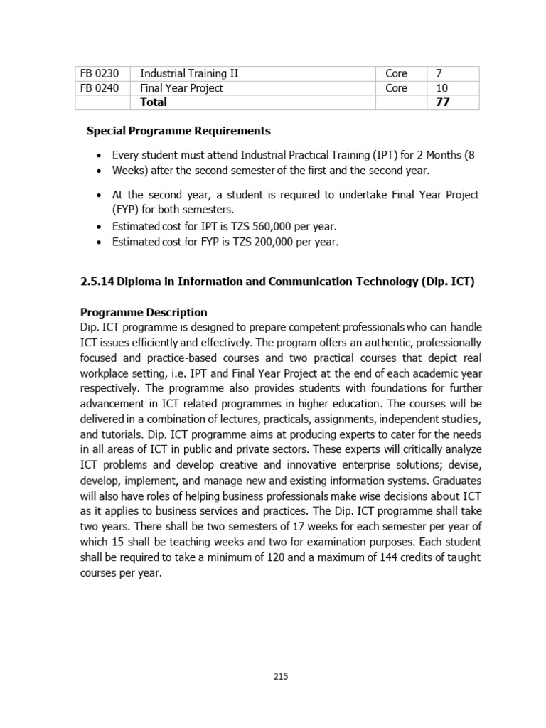 Diploma in ICT Program Overview | PDF | Computer Programming ...