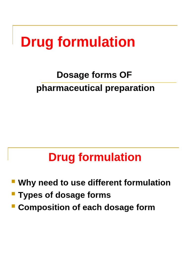 Drug Formulation and Dosage Forms Guide | PDF | Tablet (Pharmacy ...
