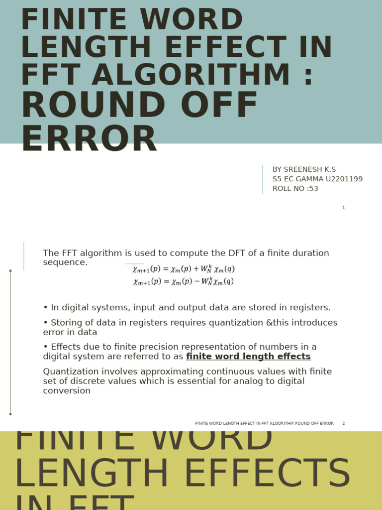 Finite Word Length Effect in | PDF | Fast Fourier Transform | Analog To ...