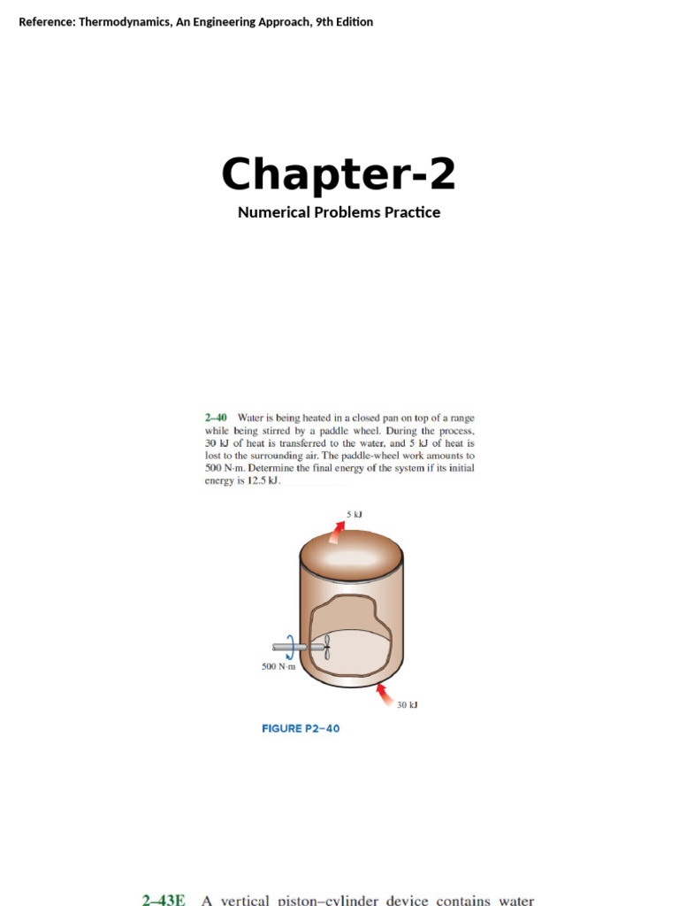 Thermodynamics Numerical Problems Practice | PDF