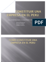 Como Constituir Una Empresa en El Peru