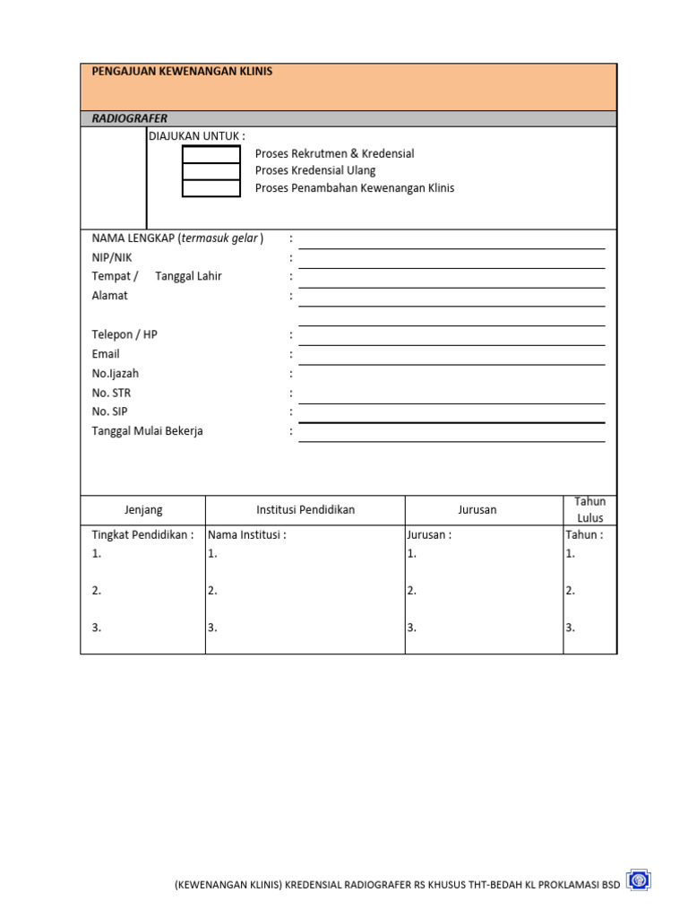 Kewenangan Klinis Radiografer THT-Bedah | PDF