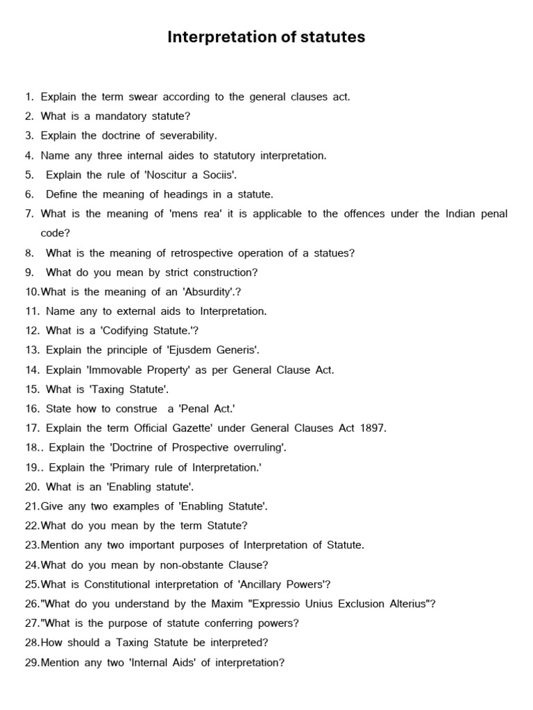 Statutory Interpretation Guide | PDF | Statutory Interpretation | Justice