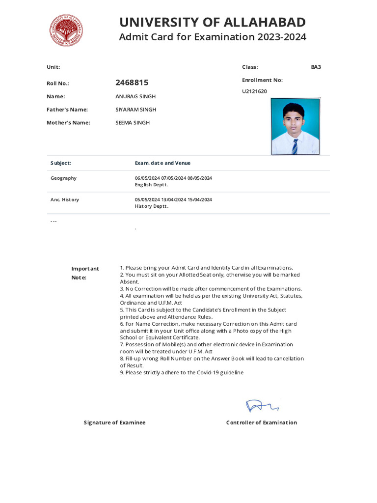 University of Allahabad | PDF