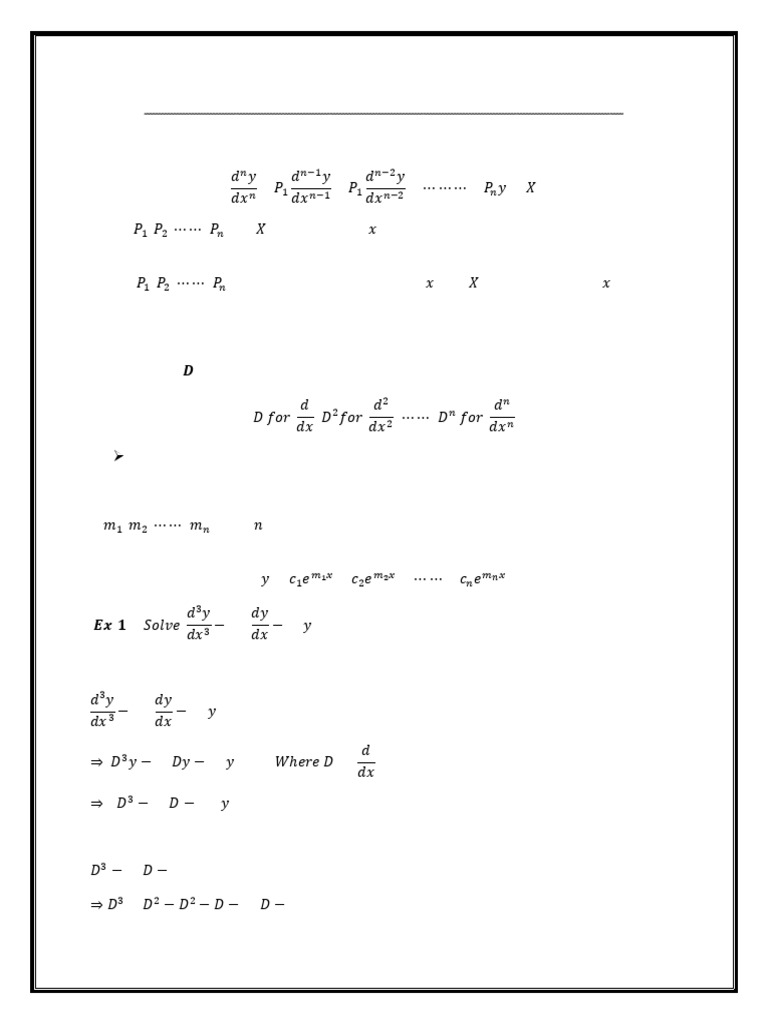 Linear Differential Equation With Constant Coefficients | PDF ...
