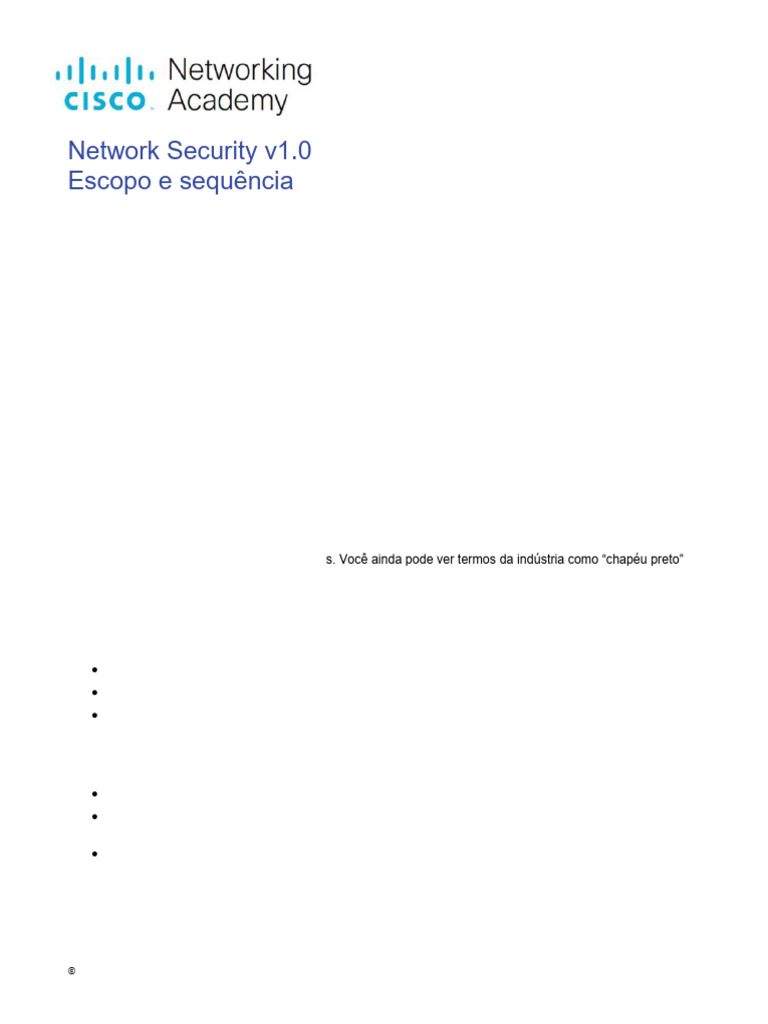 Network Security v1.0 Scope and Sequence | PDF | Segurança de ...