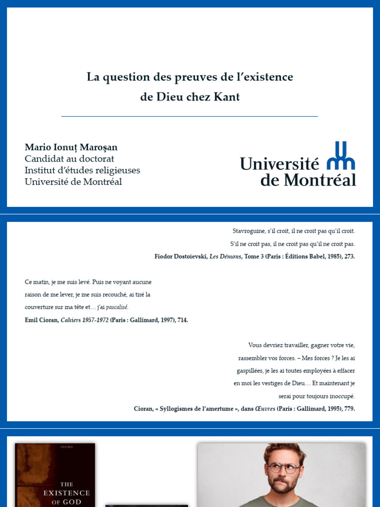 Kant et les preuves de l'existence de Dieu | PDF | Dieu | Existence