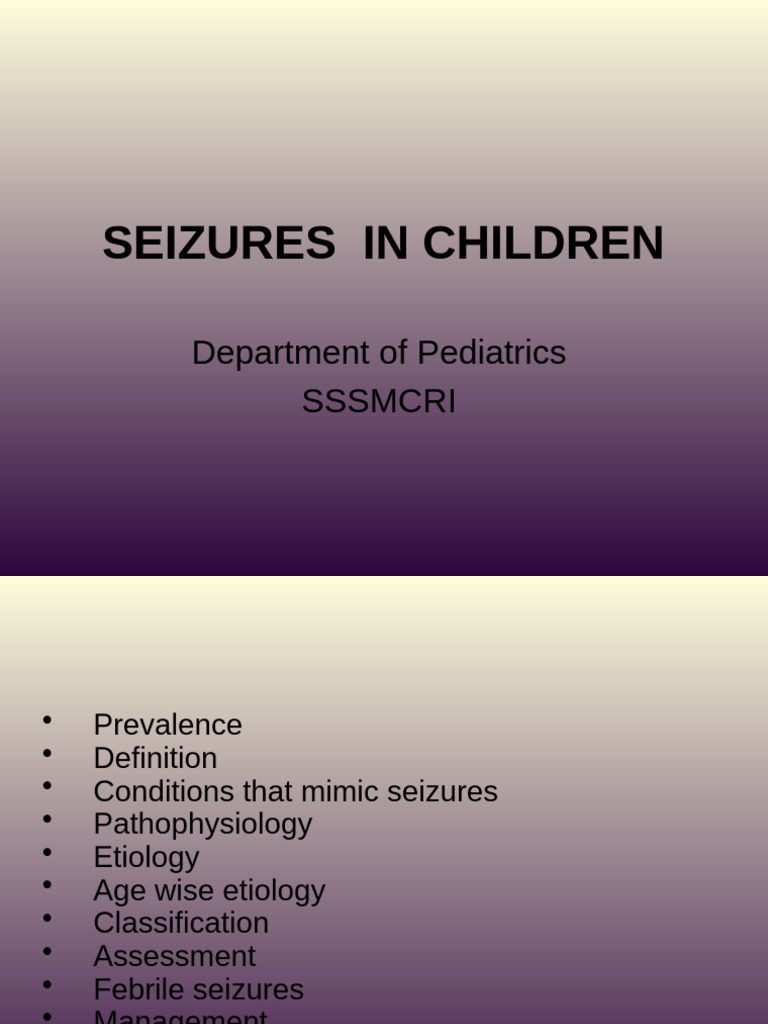 Seizures in Children | PDF | Epilepsy | Electroencephalography