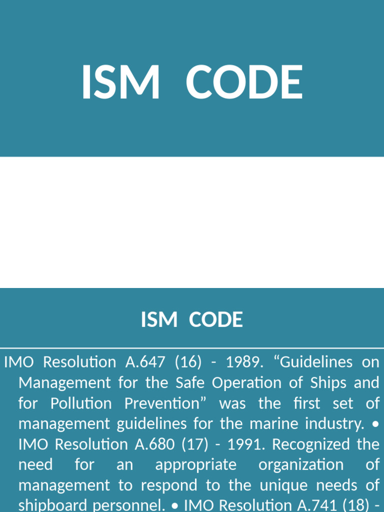 Overview of the ISM Code Elements | PDF | Safety | Risk
