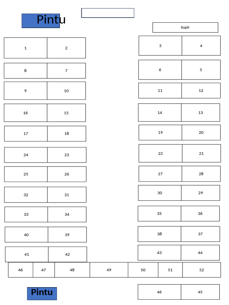 Tableau de numérotation Pintu Supir | PDF