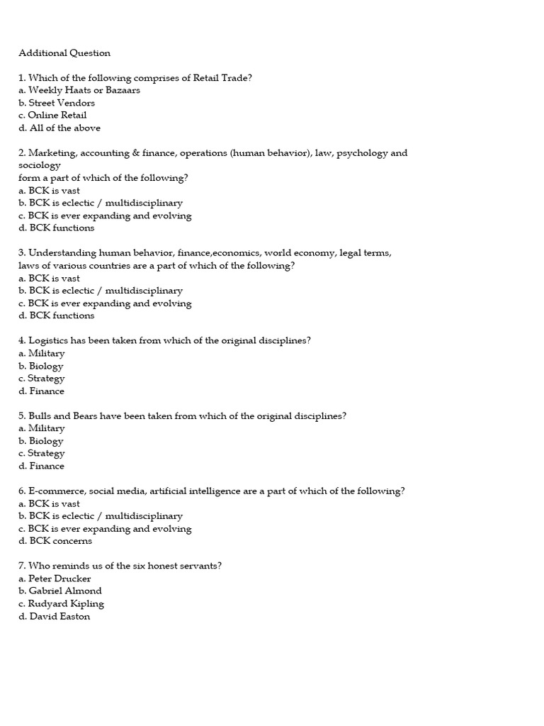 Chap 1 Additional Questions | PDF | Economics | Altruism
