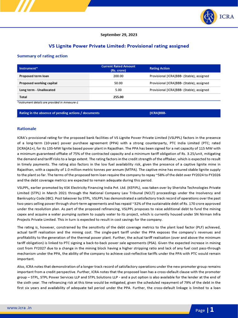 VSLP Provisional Rating Overview | PDF | Debt | Securitization