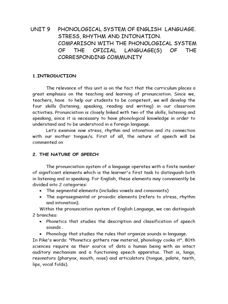UNIT 09 | PDF | Stress (Linguistics) | English Language