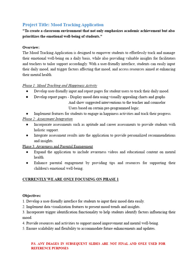 Mood Tracking Application Overview | PDF | Mood (Psychology) | Mental ...