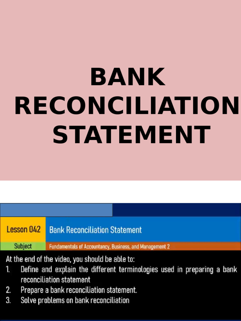 Bank Reconciliation Statement | PDF