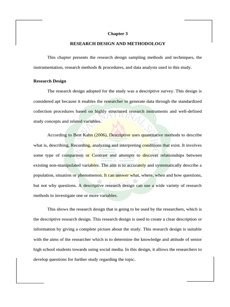Descriptive Research Methodology Overview | PDF | Survey Methodology ...