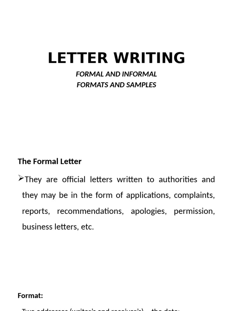 Letter Writing Guide: Formats & Samples | PDF