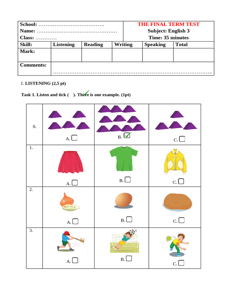 English 3 Final Term Test Guide | PDF