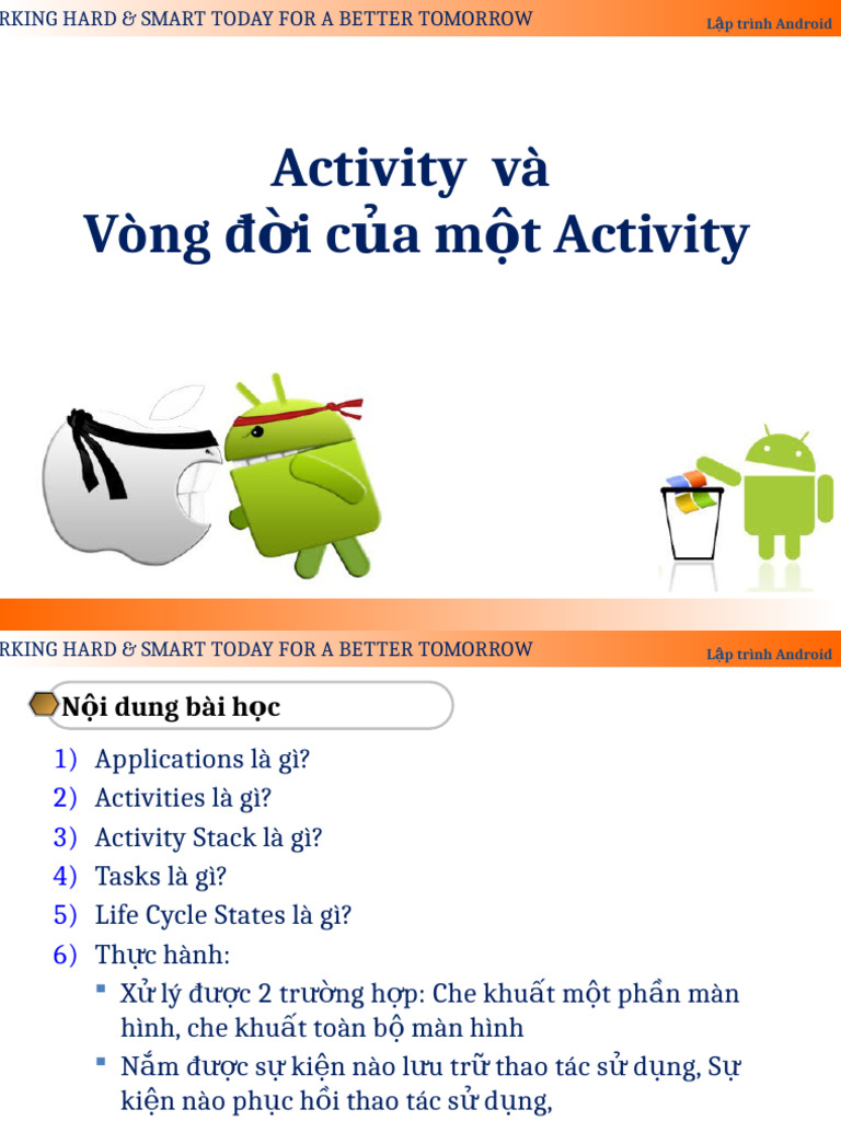 56-Activity Và Vòng Đời Của Một Activity | PDF