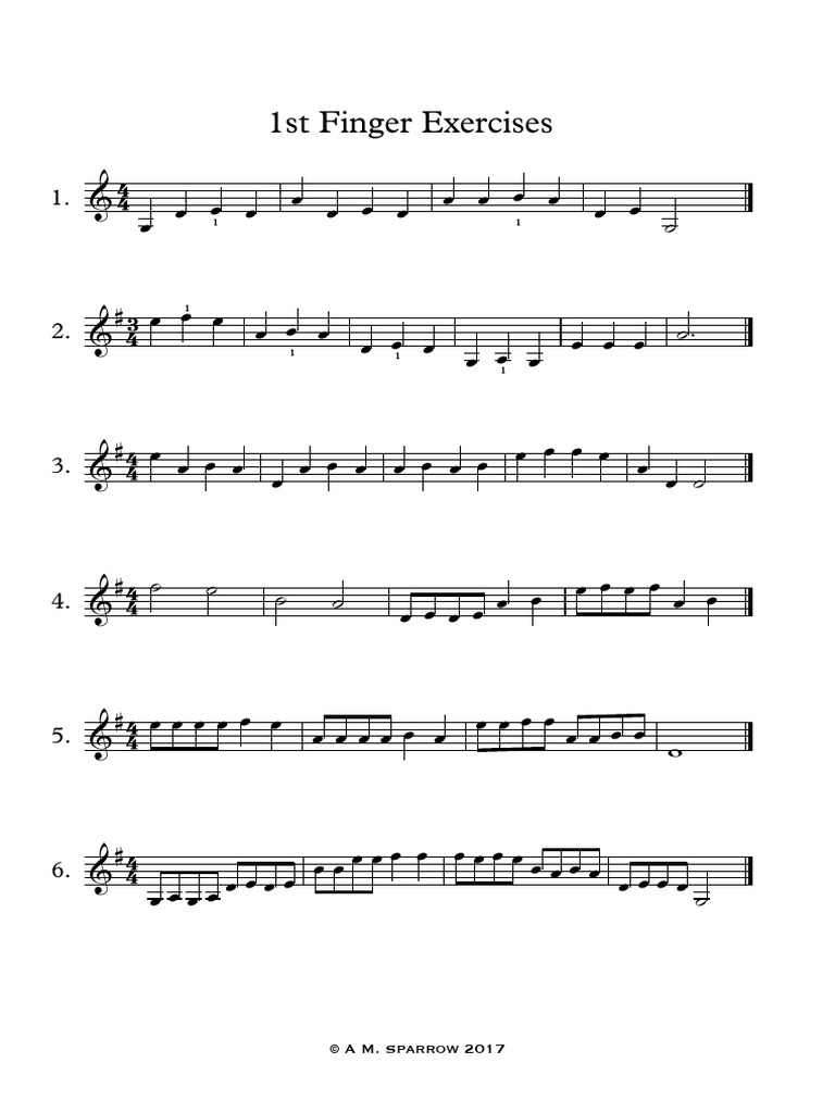 LESSON 6 - 1st Finger Exercises | PDF