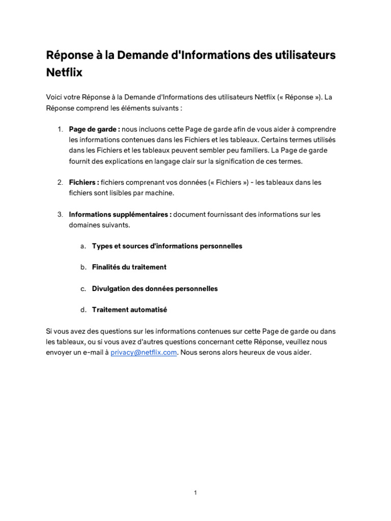 Informations sur l'abonnement Netflix | PDF | Netflix | Fichier ...