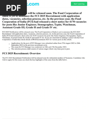 FCI 2025Exam Info | PDF