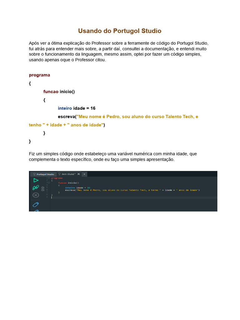Introdução ao Portugol Studio | PDF