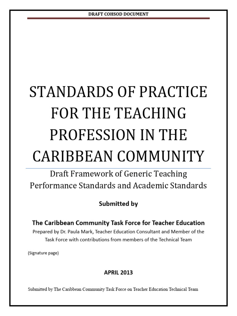 10+ +STANDARDS++DOC+Final+Revised+1 | PDF | Teachers | Teacher Education
