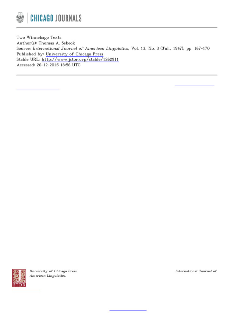 International Journal of American Linguistics Volume 13 Issue 3 1947 ...
