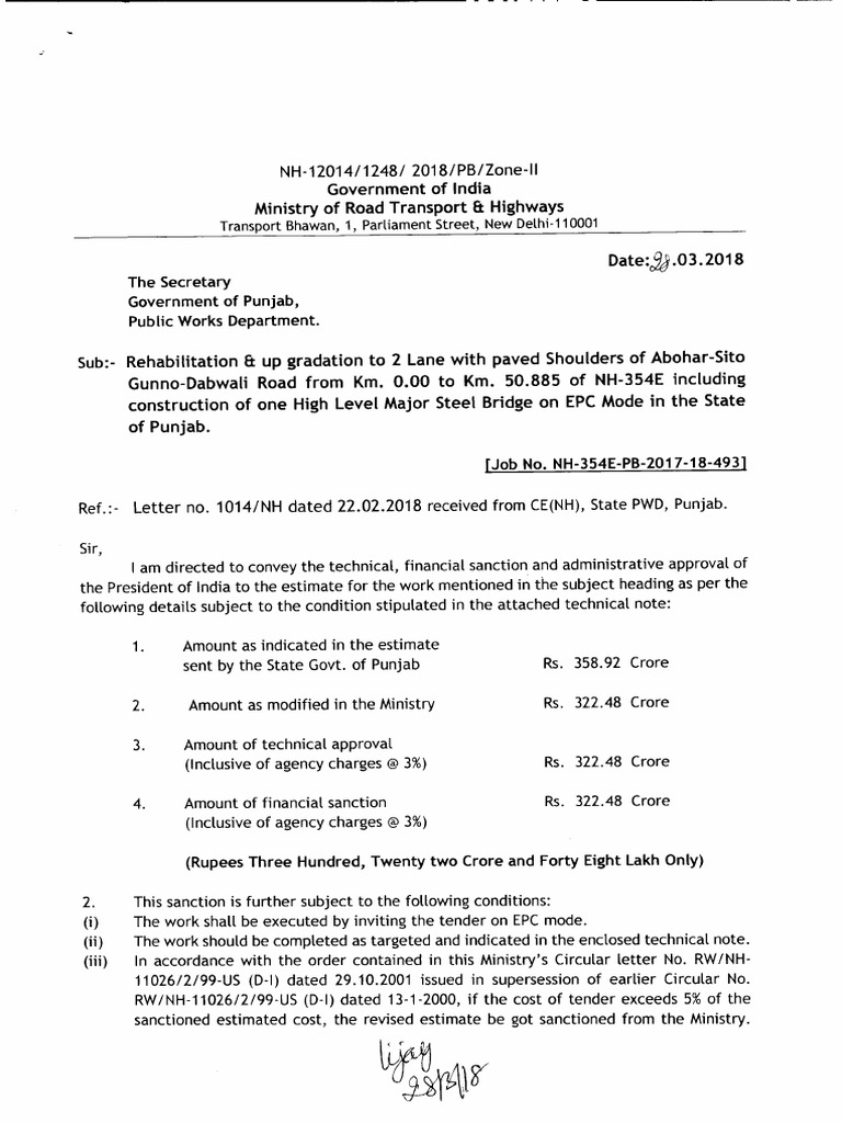 Punjab Road Rehabilitation Project Approval | PDF | Road | Road Transport
