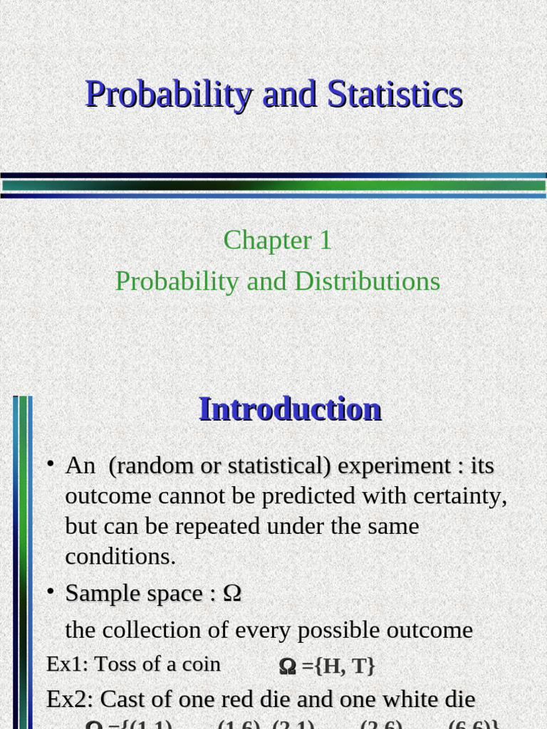 Probability and Statistics Overview | PDF | Probability Distribution ...