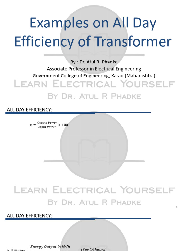 All Day Efficiency of Transformers Explained | PDF | Transformer ...