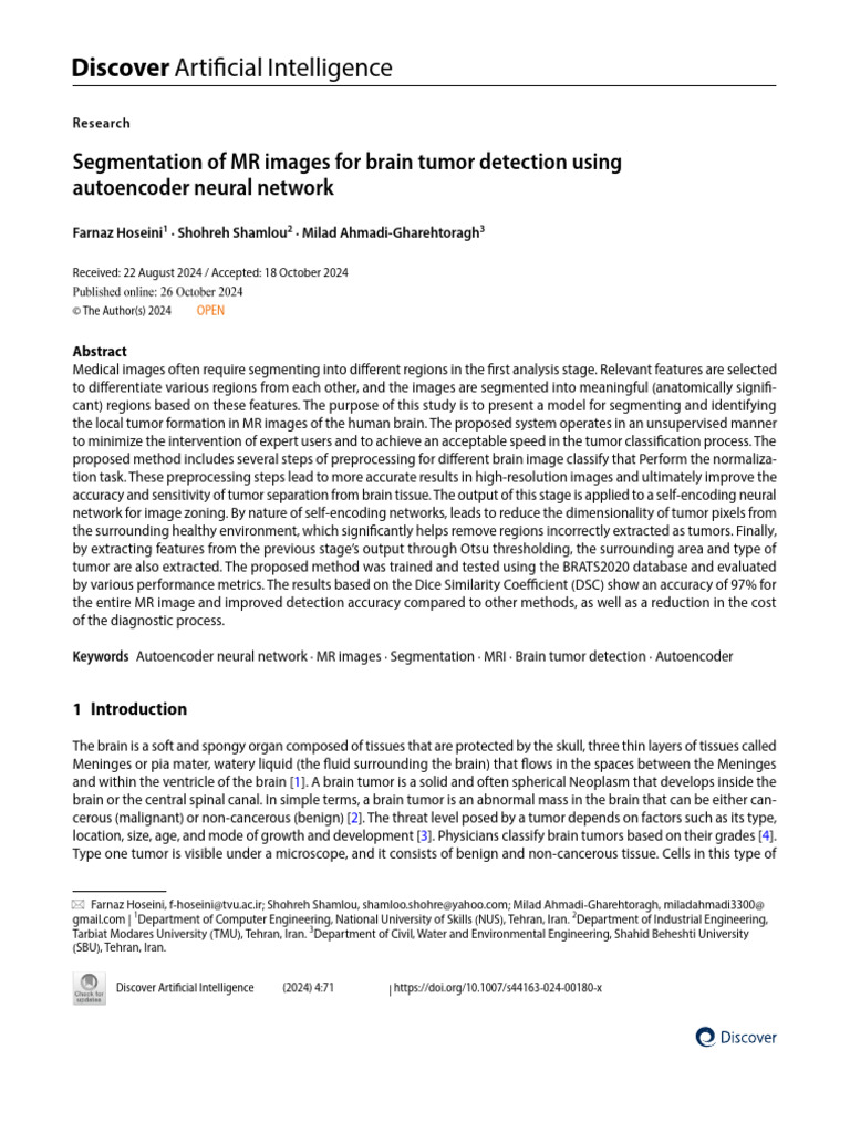 Segmentation of MR Images For Brain Tumor Detectio | PDF | Image ...