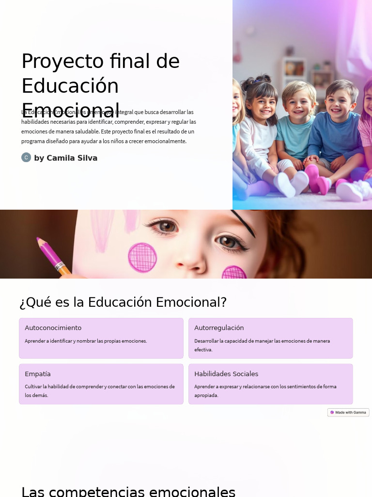 Educación Emocional en Niños: Proyecto Final | PDF | Las emociones ...